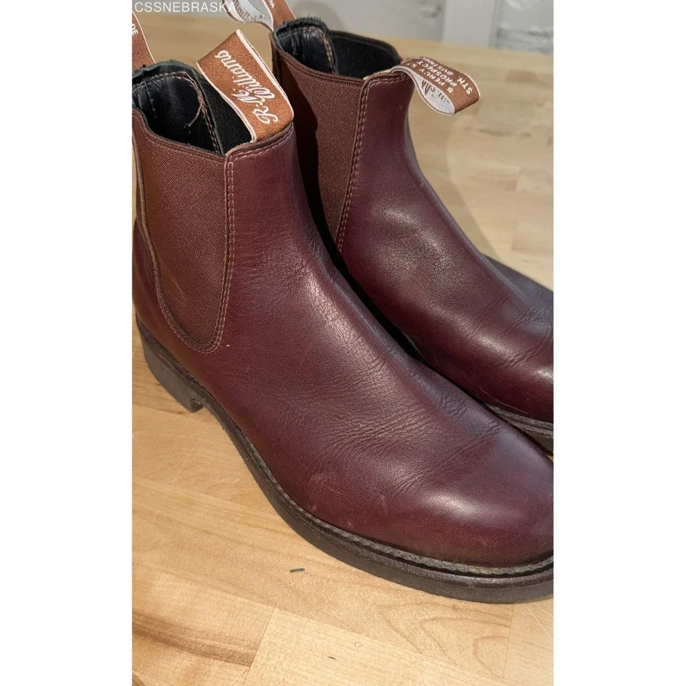 R.M. Williams Gardener Chestnut Leather Chelsea Boots Men's Size AU 7G US 8